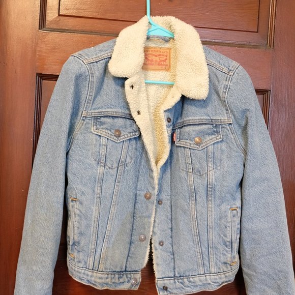 Levi's Sherpa Trucker Divided Blue Jean Jacket Size Small - Picture 5 of 5